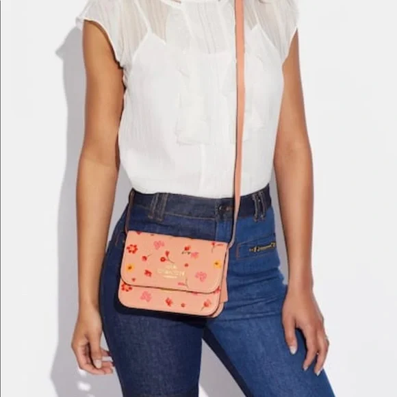 🔥HP🔥Coach LEATHER Mini Brynn Crossbody Mystical Floral Print Bag🔥FINAL PRICE! - Picture 3 of 5